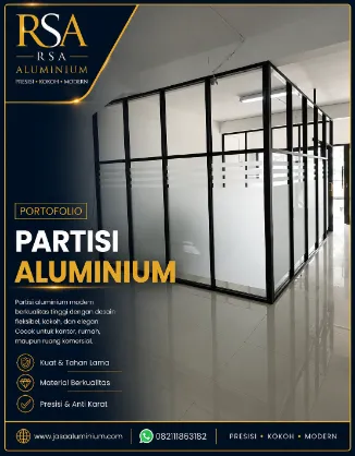 Partisi aluminium dan kaca modern untuk kantor