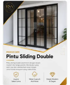 Pintu Double Swing Kaca Ornamen